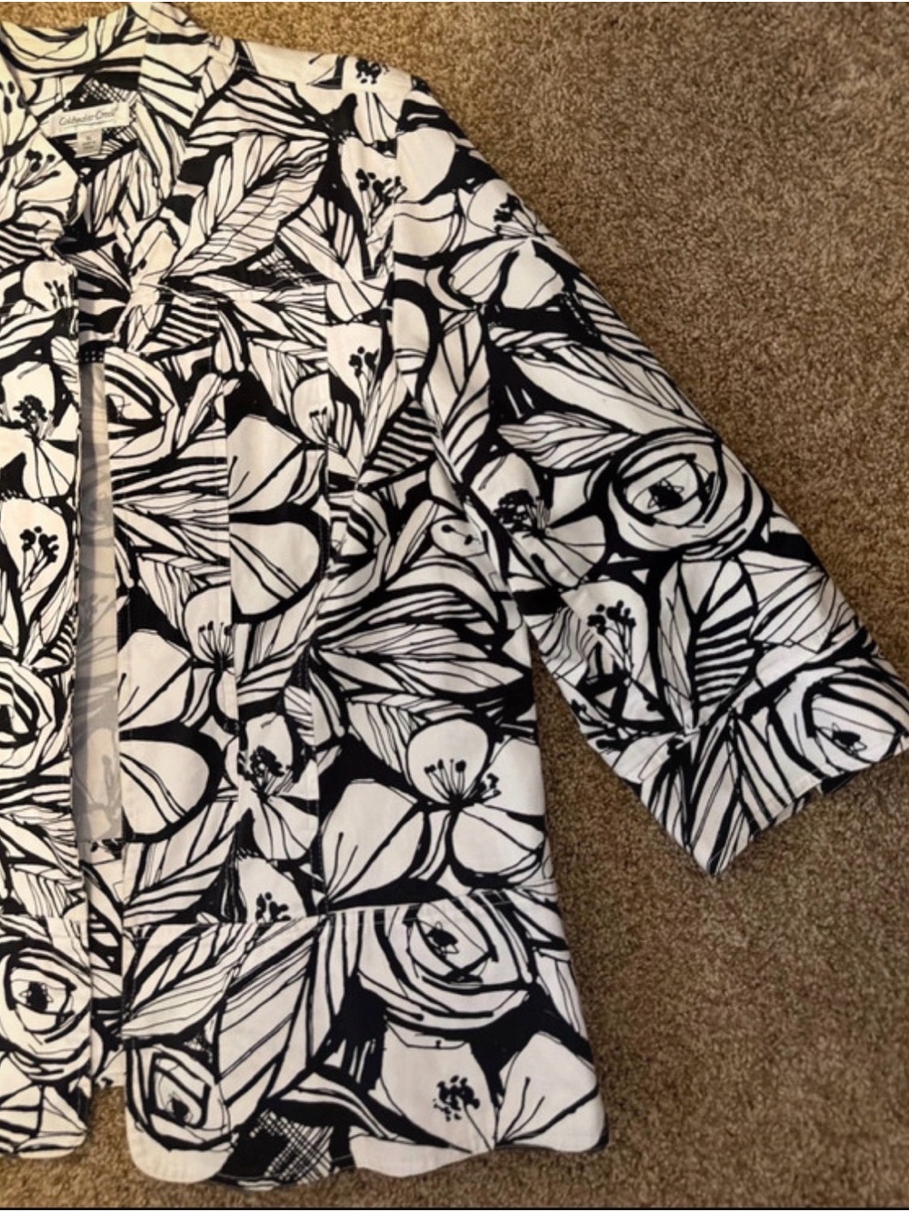 Coldwater Creek Black and White Floral Blazer